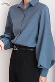 New Fashion Women Blouse Tops Casual Cardigan Lantern Sleeve Solid Elegant Shirts Women Female Clothes White Blusas