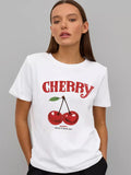 Sale Ins Wind Letter Print T-Shirts For Women's Summer Free-Rider Cotton Short-Sleeved