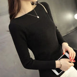 Spring Casual Long Sleeve autumn Knitted Sweater Women Pullover Sweaters Korean Style Winter Slim White Pull Knitwear