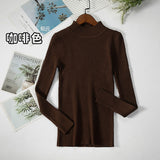 New-coming Autumn Winter Tops Basic Turtleneck Pullovers Sweaters Primer Long Sleeve Short Korean Slim-fit tight
