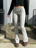 SUCHCUTE Striped Pants For Women Fashion Gothic High Waist Straight Baggy Pants Streetwear Vintage Korean Style Suits