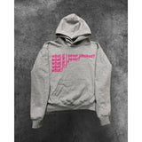 Zippered Sweater Net Red Hooded Cardigan Small Clock Letter New Printed Coat