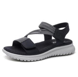 2021 New Women Sandals Platform leather Ladies Sandals Comfortable Flat Sandals Open Toe Beach Shoes Woman