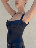 Tie Front Satin Corset Top- Outfit