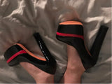 Onlymaker Women's Heels Platform Round Toe Chunky High Heels Office Party Wedding Slip On Block Pumps PLUS Size