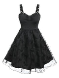 Ring Grommet Retro Velour Dress Velvet Sweetheart Neck High Waist Vintage 50s Fashion Sexy Party