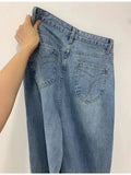 Autumn New High Waist Baggy Jeans Women Casual Fashion Straight Leg Pants Y2k Denim Trousers Vintage Loose Blue Washed