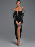 Bandage Dress 2022 Women Maxi Long Bandage Dress Elegant Sexy Evening Party Dress High Quality Summer Club