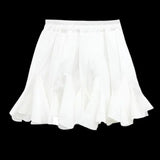 White Pleated Frill Mini Skirt-Outfit
