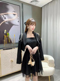 Spring Autumn Elegant Ol Women Chain Short Blazer Harajuku Punk Chains Cropped Jacket Casual Long Sleeve Super Short