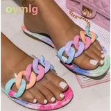 summer new Korean style flat toe square head strap two-wear flat sandals women's sandals slippers sandals for