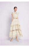 Temperament High-End Collar Hollow Embroidered Lace Spliced Sleeveless Waist Thin Elegant