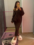 Autumn New Sea Horse Hair Sling Knitted Skirt + Jacket Two Sets Of Women | Slimming Comfortable Temperament