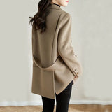 Fashion Autumn and Winter Elegant Temperament Fashion Slim Chic Formal Office Double-sided Cashmere Tweed Female