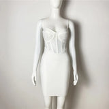 New Beading Spaghetti Strap Bandages Dress Women Sleeveless Clothes Sexy Club Party Celebrity