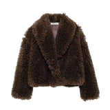Women's Thick Lamb Fur Black Coat Women's Winter 2025 New