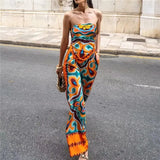 Off Shoulder Crop Tops For Women Print Bandana Backless Top Female Asymmetric Sexy Tops Woman 2023 Sleeveless Summer
