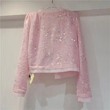 Design All-Match Sequined Sun Protection Coat Women 2023 Spring Summer New Chic Long-Sleeved Jackets High Street