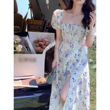 Women Elegant Midi Dress Summer New Party Slim One Piece Holiday Beach Robe Clothes