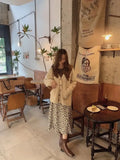Floral Polka Midi Skirt- Outfit