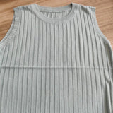 Women Clothing Knitted Vests Women Top O-neck Solid Tank Tops Blusas Summer Fashion Female Sleeveless Thin Tops