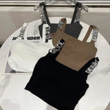 2022 Summer New Arrival Sleeveless Metal Chain Strap Chest Padded Slim Tank Top Vest Women Crop Tops