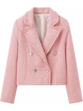Tweed Buttoned Cropped Coat- Outfit