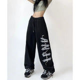 Y2K Sweatpants Women Streetwear Letter Print Joggers Harajuku Hip Hop Oversize Wide Leg Baggy Jogging Sports Trousers