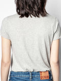2022 Summer Classic T Shirt Women Solid 100% Cotton V-neck Tops Hot Drill High Quality Buttons T-shirt Roupas