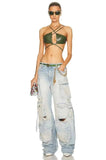 Heavy Industry Multi-Pocket Washed Cargo Pants Women Y2K Vintage Streetwear High-Rise Loose Oversized Straight-Leg