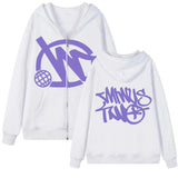 Zipper Hoodie Minus Two Pattern Printing Solid Color Oversized Clothing 2023 New Punk Harajuku Leisure Best Selling