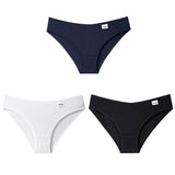 3PCS/Set Women's Panties Striped Cotton Underwear Solid Color Briefs Low-Rise Soft Panty Women Underpants Female