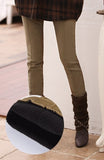 warm women stretch high elastic waist casual cotton pants clothe S-4XL thick fleece ladies patchwork pencil