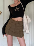 Patch Long Sleeve Knit Crop