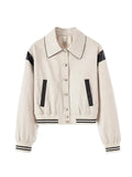 Women Baseball Jacket Coat Harajuku Tops Casual Women's All Match Loose Jackets Uniform Streetwear Short Lapel