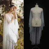 Pearls High Low Wedding Wrap Tulle Prom Party Shawl BOLERO Bridal Cape Elegant Wedding