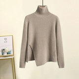 Winter Knitted Set For Women Turtleneck Pullover Knitted Sweater And Wide Leg Pants Two Piece Sets Women Warm Clothing