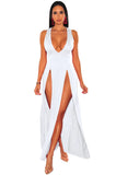 Summer Long Deep V Split Multi-color