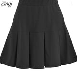 and Winter Casual Skirt for women 2021 New Elastic High Waist Pleated Skirt Solid Color All-match Pleated Mini