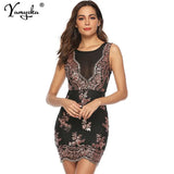 Backless Sequins Summer Dress women black Mesh perspective wrap bodycon party dress elegant Night club dresses vestidos