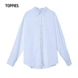 2021 Women 100% Cotton Shirts Office Lady Long Sleeve Blouse Single Breasted Chic Chemise