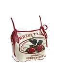Women's Summer Red Vest Top Y2k Sexy Crop Top Women Camisole Cute Graphic PrintT-shirt With Open Shoulders Slim Tank Top