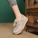Layer Cowhede Thick Back Color Breathable Mesh Single Shoes 2025 Spring And Summer New Fashion Leather Casual