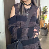 Cold Shoulder Striped Downtown SweaterOutfit