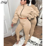 Fall Winter Black 2 Two Piece Sets Tracksuit Womens Outfits 2022 Long Sleeve Tops And Pants Sets Female Matching
