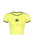 Star Printed Ringer Crop Top- Outfit