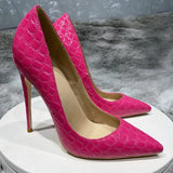 high heels shoes pointed toe spring summer 12cm party wedding elegant cozy classic pumps plus size 33-45 QP123
