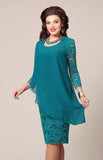 Size Solid Color Stitching Basic Model 3/4 Sleeve Fashion Slim Evening Party