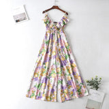 Queens Women Boho Bodysuits Floral Print Strapless Loose Rompers Bohemian Elastic Waist