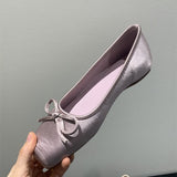 Evening Wind Ballet Shoes 2025 French Sweet Bow Blue Square Mouth Increases Evening Airbow